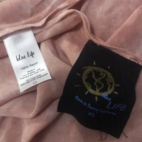 Blue Life Tie Dye Light Pink Halter Top, XS - Picture 7 of 7